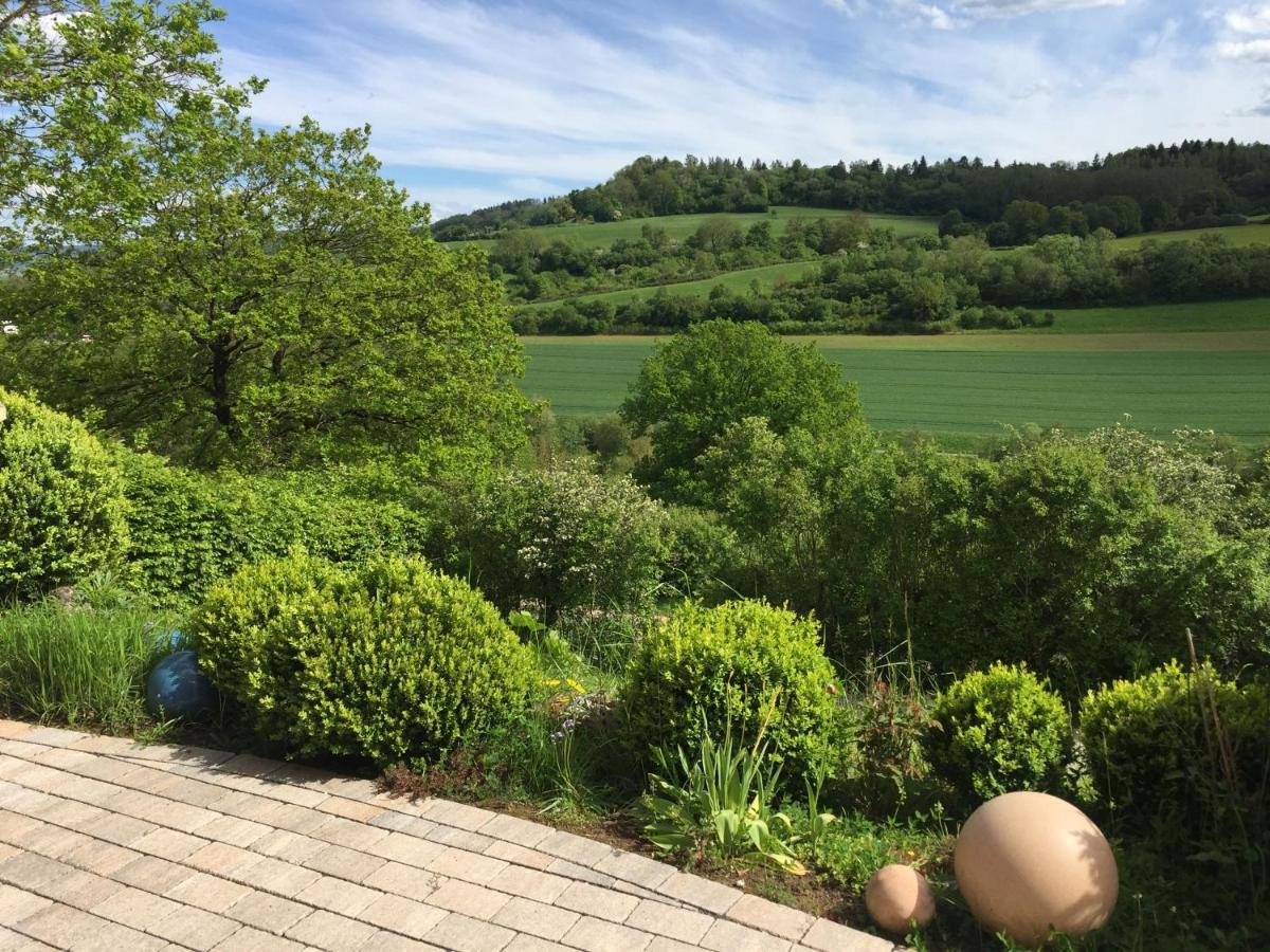 Idyllisch Wohnen Im Weserbergland - Bungalow Mit Phantastischer Aussicht Fuer 4 Personen Polle Eksteriør bilde